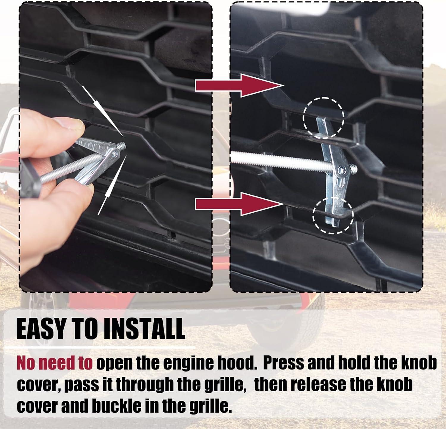 imageJKCOVER TRD Grille Decor Badge Compatible with Toyota 4Runner Tacoma Tundra Camry Sequoia Rav4 Highlander Accessories Front 3Color Design Upgrade Mesh Emblem Red Yellow Orange