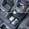 imageJKCOVER 2PCS Center Console Hidden Box Organizer Tray Compatible with 2024 2025 2026 Toyota Tacoma Accessories Armrest Secret Compartment And Armrest Tray Organizerblack