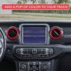 imageJKCOVER Air Conditioner Vent Cover Rings Compatible with Jeep Wrangler JLJLU 20182023 and 20202023 Gladiator JT Truck Interior Accessories Vent Outlet Trim RED 4PCS