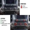 imageJKCOVER Center Console Button Knobs Cover Compatible with 2014 2015 2016 2017 2018 Chevy SilveradoGMC Sierra Air Conditioner Control Switch Knob Cover Red 7 PcsRed