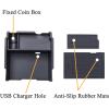 imageJKCOVER Center Console Organizer Tray Compatible With 20172022 2023 Subaru Impreza and 20182022 2023 Subaru Crosstrek ABS Material Insert Armrest Storage Box Accessories With Black Rubber TrimBlack