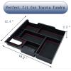 imageJKCOVER Compatible with Center Console Organizer Tray Toyota Tundra 2014 2015 2016 2017 2018 2019 2020 2021 Tundra AccessoriesInsert ABS Black Materials Armrest Box Secondary Storagered trim