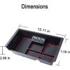 imageJKCOVER Compatible with Chevy SilveradoGMC Sierra 20142018 and Chevy Tahoe SuburbanGMC Yukon 20152020 Center Console Organizer Tray AccessoriesFull Console wBucket Seats ONLY  Black TrimHalfsize tray with red trim
