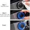 imageJKCOVER Interior Decorated Button Knob Covers Compatible with Toyota Tacoma 2023 2022 2021 2020 2019 2018 2017 2016 4WD Temp Air Conditioner AC Switch Audio CD Aluminum Alloy Knob Ring Red4pcsBlue