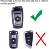 imageJKCOVER Key Fob Holder Protector Compatible with BMW Remote Fob MColored Stripe Black Carbon Fiber Pattern Leather Key Cover with Keychain for 1 2 3 4 5 6 7 Series X3Black