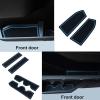 imageJKCOVER Premium Custom Liner Mat Accessories Compatible with Toyota Tacoma 2016 2017 2018 2019 2020 2021 2022 2023 Cup Holder Door Pocket and Center Console Inserts 19 Pcs Double Cab Red TrimBlue