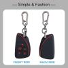 imageJKCOVER Soft Key Fob Cover Case Compatible with 2022 2023 GMC Sierra and 2022 2023 Chevy Silverado Accessories Smart Key Fob Holder Protector Silicone2PCS with KeychainBlack With Red Button