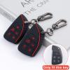 imageJKCOVER Soft Key Fob Cover Case Compatible with 2022 2023 GMC Sierra and 2022 2023 Chevy Silverado Accessories Smart Key Fob Holder Protector Silicone2PCS with KeychainBlack With Red Button