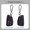 imageJKCOVER Soft Key Fob Cover Case Compatible with 2022 2023 GMC Sierra and 2022 2023 Chevy Silverado Accessories Smart Key Fob Holder Protector Silicone2PCS with KeychainBlack With White Button