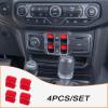imageWindow Switch Button Covers Compatible with Jeep Wrangler JLJLU 20182025 Jeep Wrangler 4XE 20202025 and Jeep Gladiator JT 20202024 2025 Center Console Window Button Cover Accessories4PCS