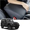 imageCenter Console Armrest Cover Compatible with Jeep Wrangler JLJLU 20182024 2025 and Jeep Gladiator JT Truck 2020 2021 2022 2023 2024 2025 Accessories PU Leather Cushion Protector PadNot for JKJKUPU Leather