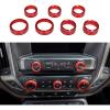 imageJKCOVER Center Console Button Knobs Cover Compatible with 2014 2015 2016 2017 2018 Chevy SilveradoGMC Sierra Air Conditioner Control Switch Knob Cover Red 7 PcsRed