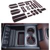 imageJKCOVER Compatible with 20142018 Chevy SilveradoGMC Sierra Accessories Center Console Cup Holder and Door Pocket Liner Mats Inserts Rubber matsfor Crew Cab with Bucket Seats 31pc with Red Trim