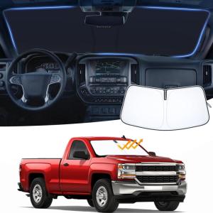 imageFoldable Front Window Windshield Sunshade Compatible with 20192022 Chevy SilveradoGMC Sierra 1500 20202023 Chevy SilveradoGMC Sierra 25003500 HD Accessories Sun Heat UV Rays Protection20142018 SilveradoSierra
