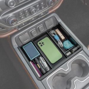 imageJKCOVER Center Console Organizer Compatible with Chevy SilveradoGMC Sierra 2014 2015 2016 2017 2018 150025003500HD Accessories Console Compartment Storage Tray Full Console wBucket Seats ONLYBlack Trim