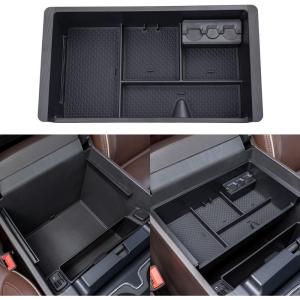 imageJKCOVER Compatible with Chevy SilveradoGMC Sierra 20142018 and Chevy Tahoe SuburbanGMC Yukon 20152020 Center Console Organizer Tray AccessoriesFull Console wBucket Seats ONLY  Black TrimHalfsize tray with black trim