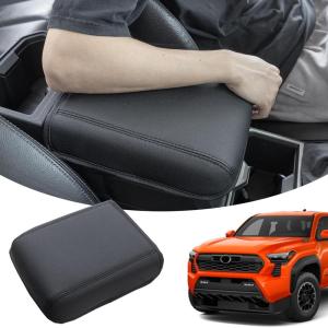 imageJKCOVER Premium Center Console Cover Compatible with Toyota Tacoma 2016 2017 2018 2019 2020 2021 2022 2023 PU Leather Car Armrest Cushion Protector Black2024 tacoma