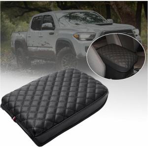 imageJKCOVER Premium Center Console Cover Compatible with Toyota Tacoma 2016 2017 2018 2019 2020 2021 2022 2023 PU Leather Car Armrest Cushion Protector Black20162023 tacoma